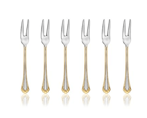 Shri & Sam Stainless Steel Feather Fruit Fork, 6 Pieces